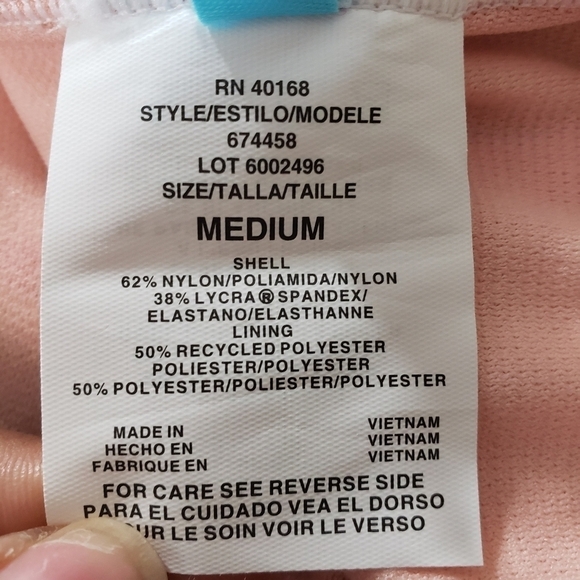 Beach Betty Pink Floral Front Tie One-Piece Sz M - Picture 4 of 5